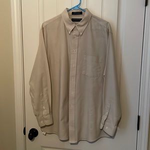 Tan button up wrinkle free shirt